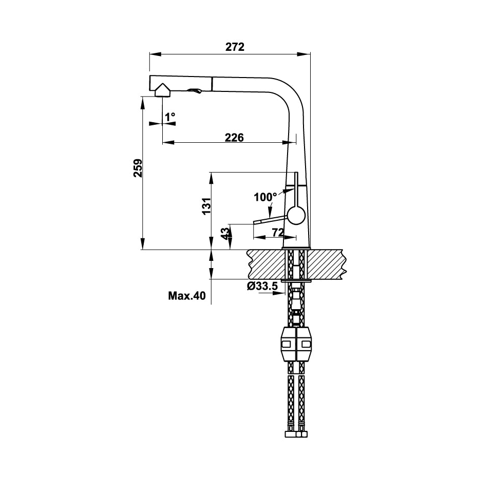 Vòi rửa chén HT20-CH1P295 Hafele 570.82.200 2