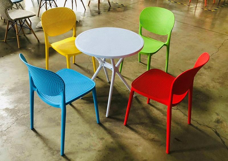 Bàn cà phê ngoài trời mặt tròn hiện đại ST3025 3 Bàn cà phê ngoài trời mặt tròn hiện đại ST3025