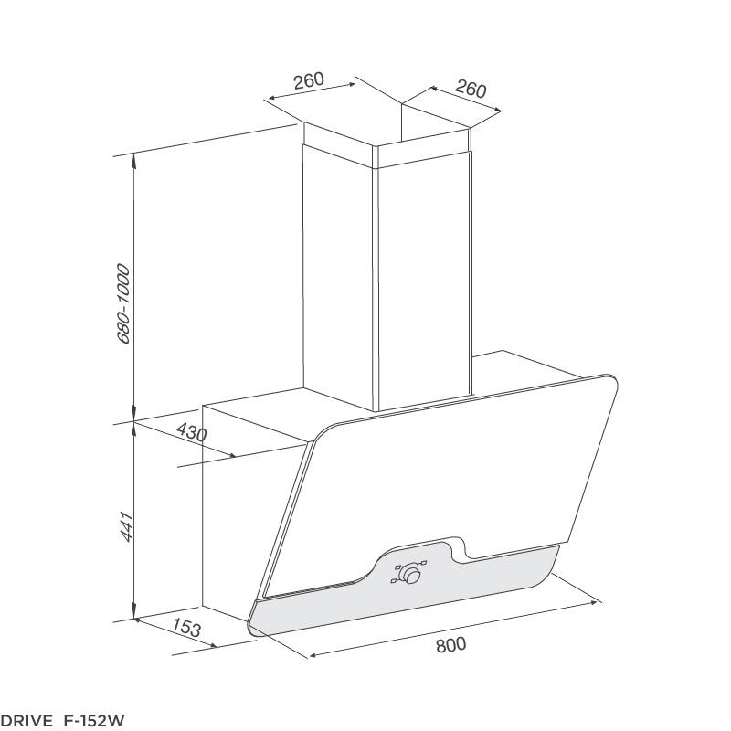 Máy hút khói gắn áp tường Malloca DRIVE F-152W