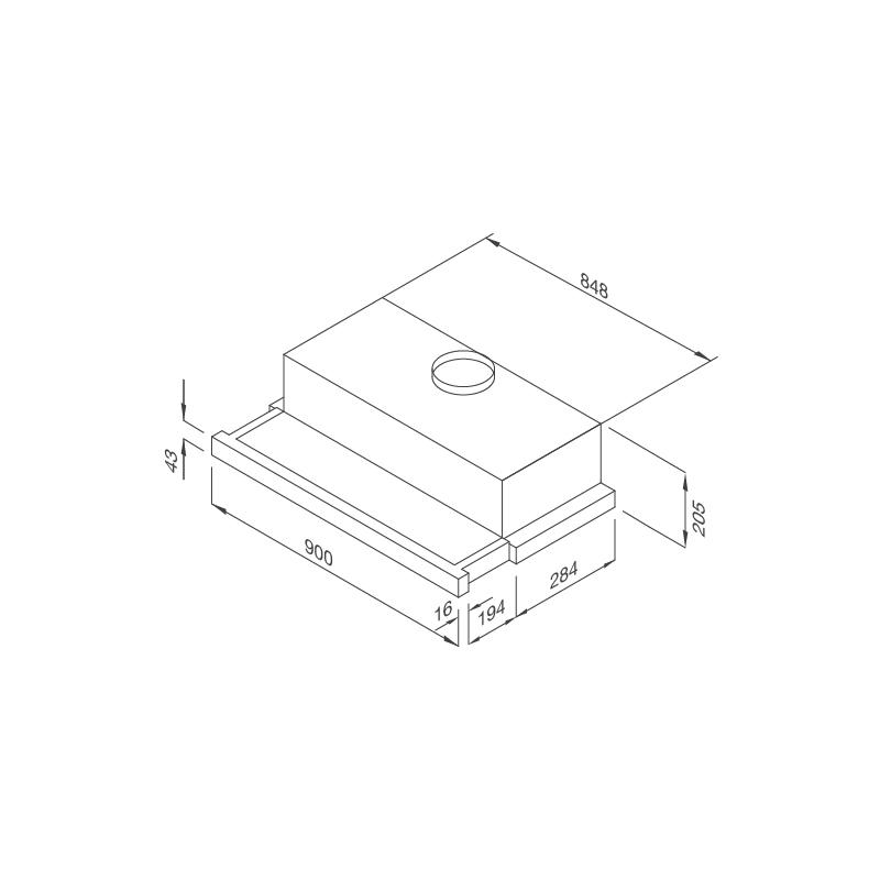 Máy hút khói khử mùi âm tủ Malloca MH 60SMC