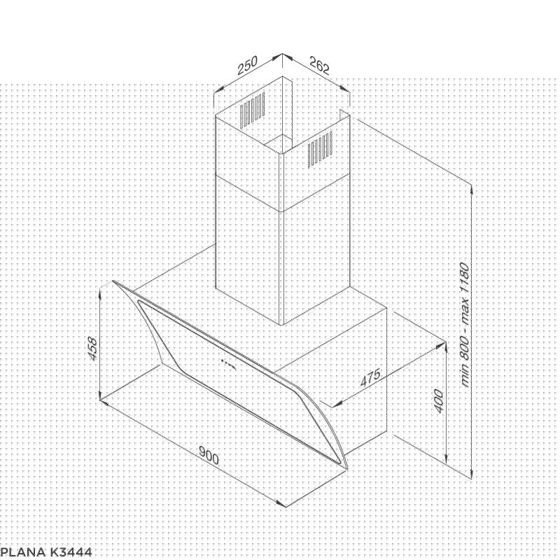 Máy hút mùi áp tường Malloca Plana K3444