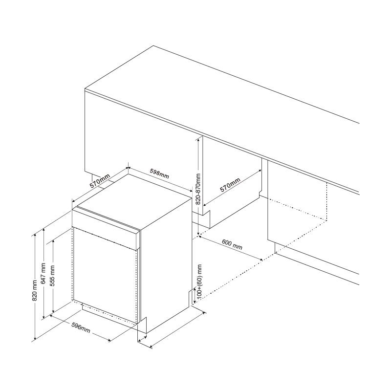 Máy rửa chén bán âm tủ Malloca MDW14-S08SI