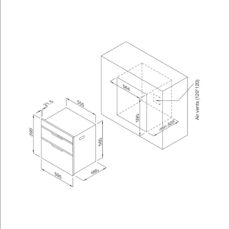 Máy sấy chén dĩa âm tủ Malloca MSC-1005