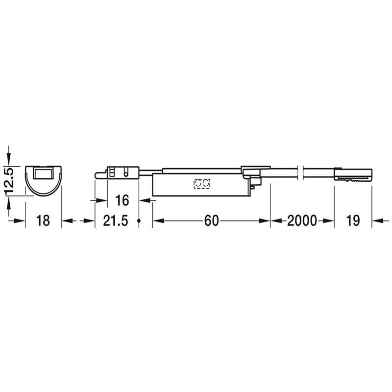 Cảm biến cửa cho thanh dẫn đèn 12V Hafele 833.89.251 6