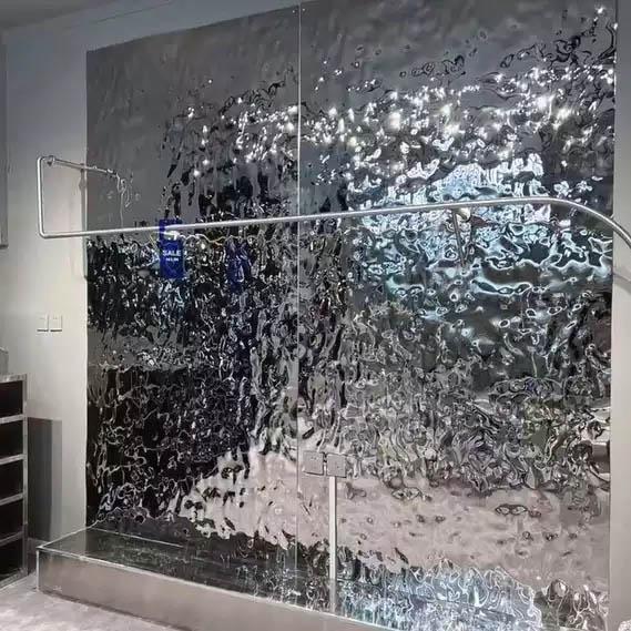 Tấm kim loại trang trí nội thất hoa văn gợn sóng FS6451 12