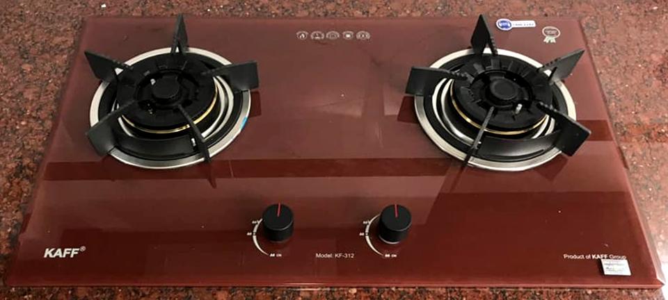 Bếp gas âm 2 vùng nấu màu đỏ cao cấp KAFF KF-312