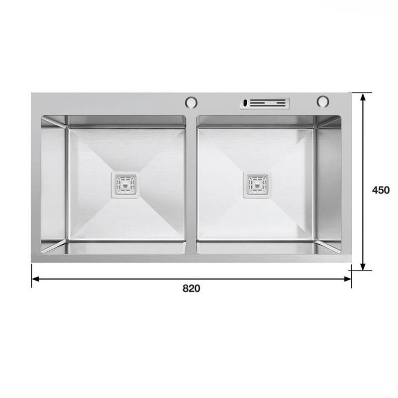 Chậu rửa bát inox 2 hố KAFF KF-HMS8245/ KF-GMS8245 10