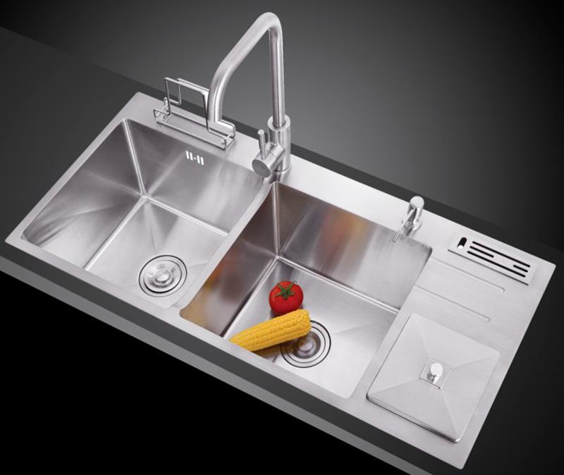 Chậu rửa bát inox âm 2 hố có bàn chờ KAFF KF-D-HM10048 6