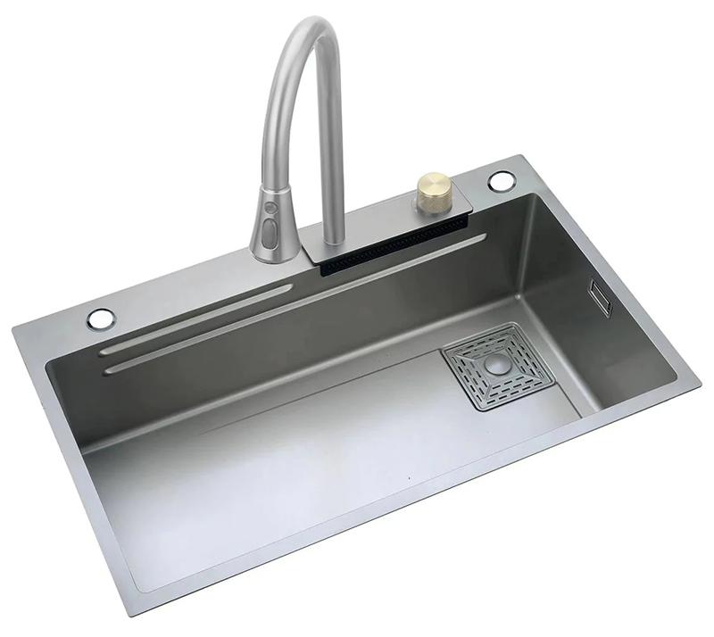 Chậu rửa bát liền vòi thác nước KAFF KF-UM7546S 7