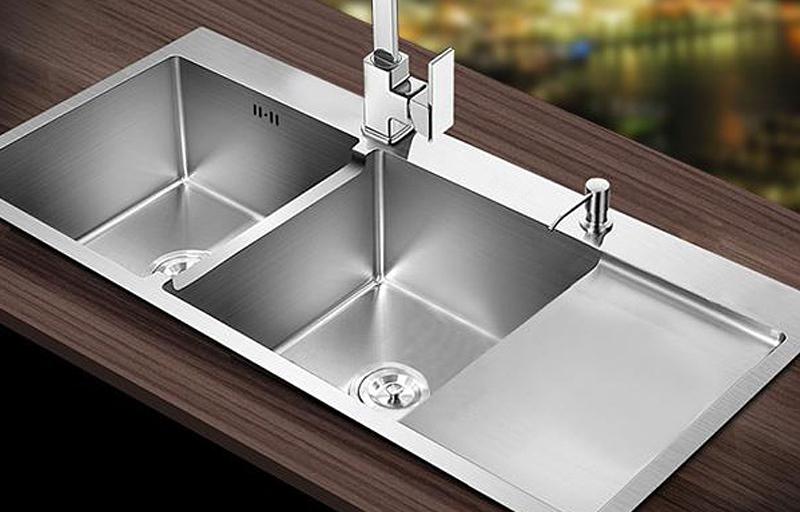 Chậu rửa chén inox 2 hố có bàn chờ KAFF KF-HM10048 5