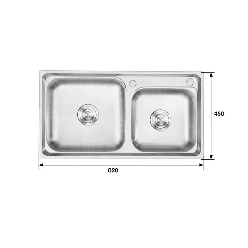 Chậu rửa chén inox âm 2 hố lệch KAFF KF-M8245GHR 10