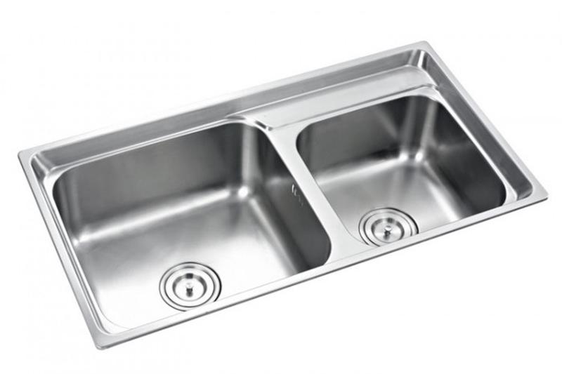 Chậu rửa chén inox âm 2 hố lệch KAFF KF-M8245GHR 6