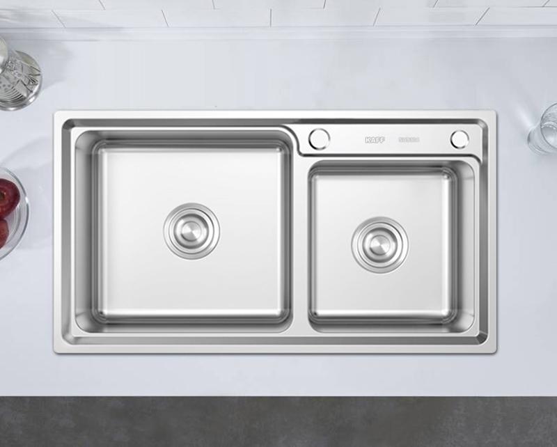 Chậu rửa chén inox âm 2 hố lệch KAFF KF-M8245GHR 8