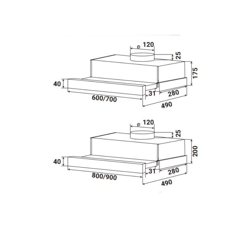 Máy hút mùi âm tủ cao cấp KAFF KF-TL60H 