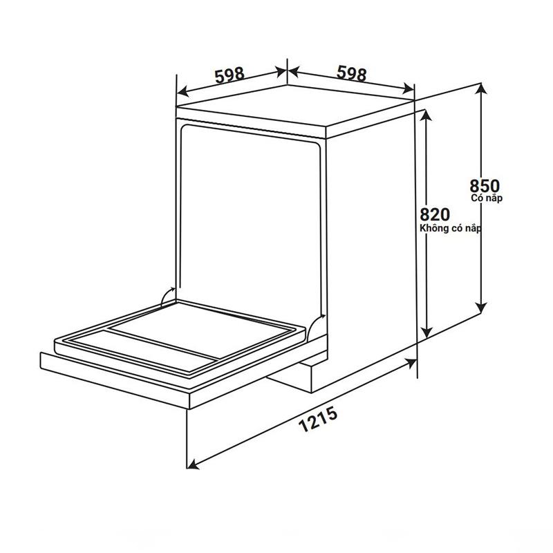 Máy rửa chén độc lập thân inox KAFF KF-CARYA1FXS 10