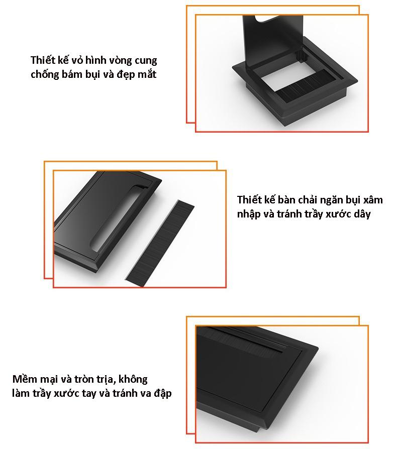 Nắp luồn dây điện âm bàn văn phòng hội nghị A12316 9