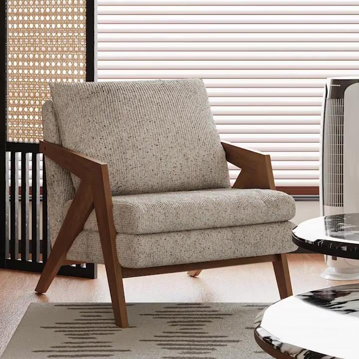 Armchair Richard gỗ sồi Bắc Mỹ bọc vải SAB119 11