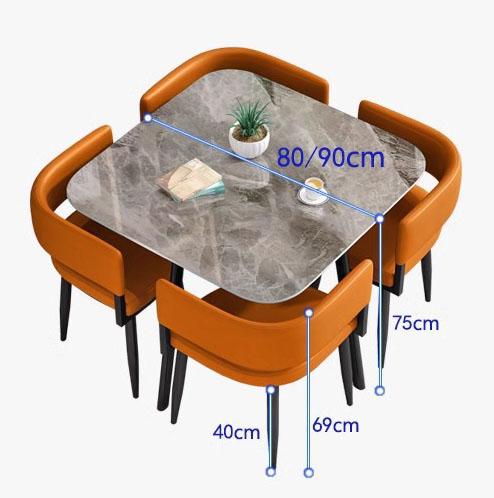 Bộ bàn ghế ăn gia đình vuông nhỏ gọn JIN010 7