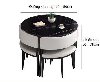 Bộ bàn ghế cafe mặt tròn thu gọn tiết kiệm diện tích JIN020 6