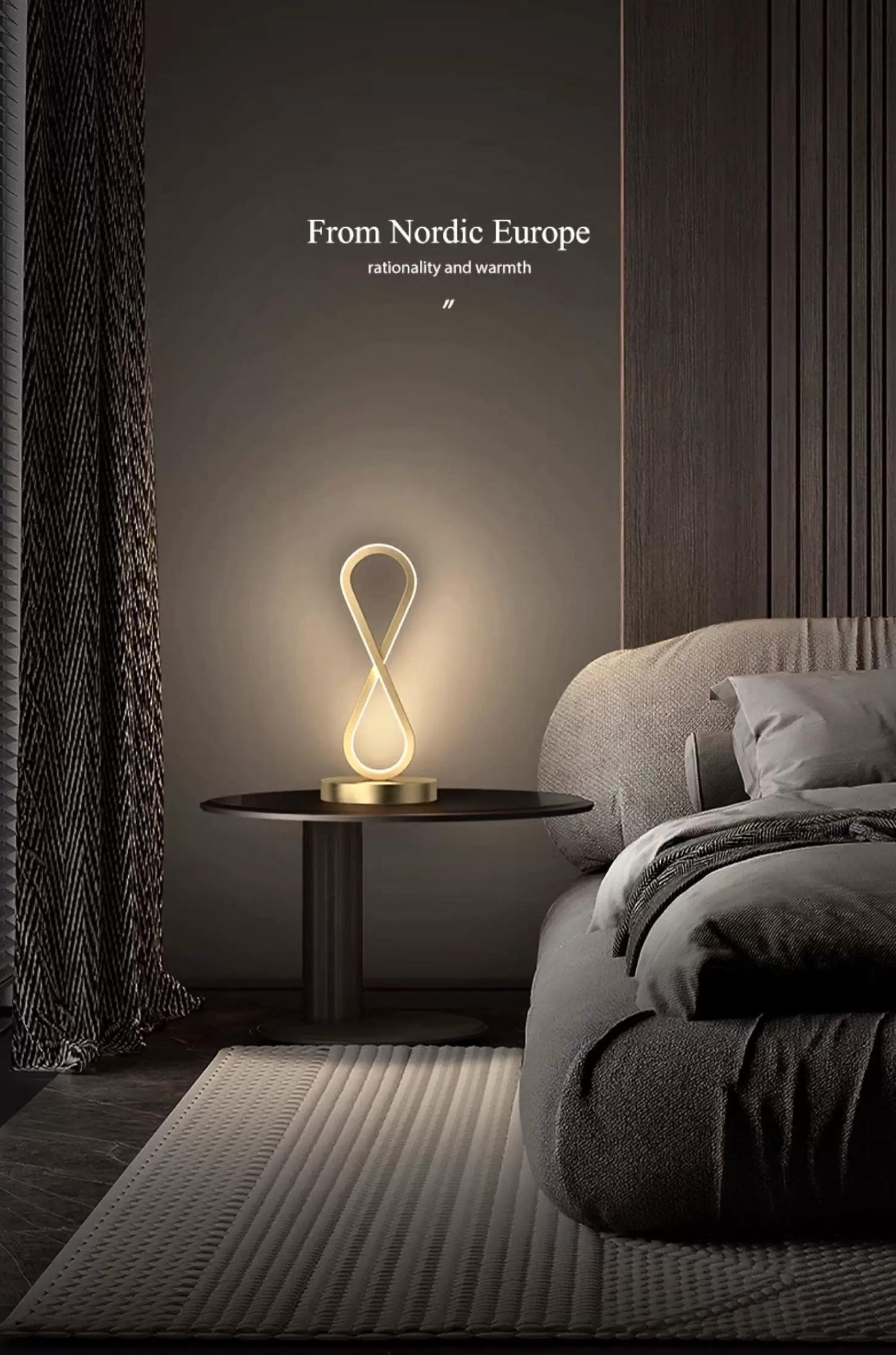 Đèn bàn bằng đồng kiểu số 8 độc đáo Italia ZHM671 9