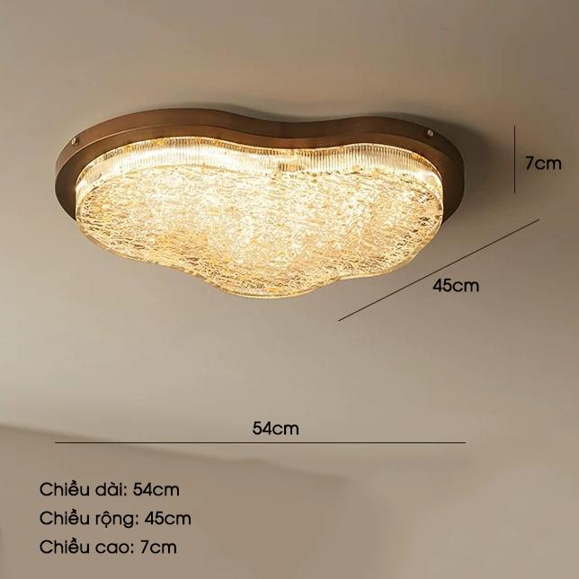 Đèn ốp trần lá vàng lấp lánh cổ điển kiểu Mỹ DG813 15