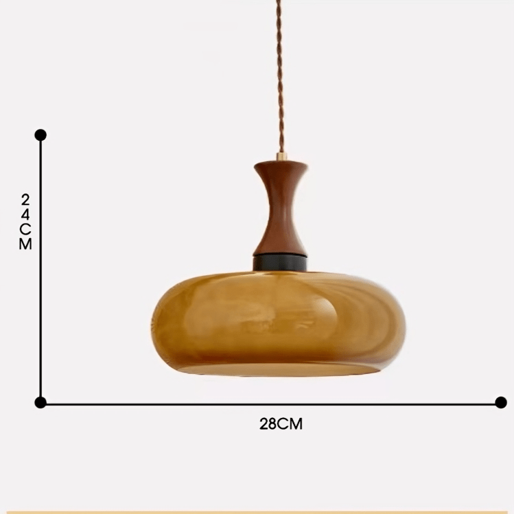 Đèn thả trần thủy tinh gỗ nguyên khối tối giản DG861 16