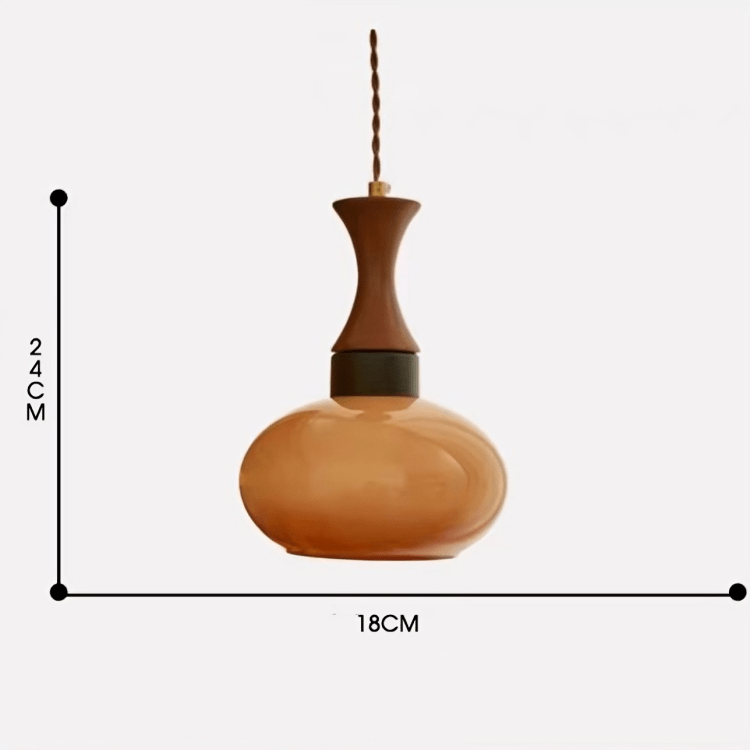 Đèn thả trần thủy tinh gỗ nguyên khối tối giản DG861 15