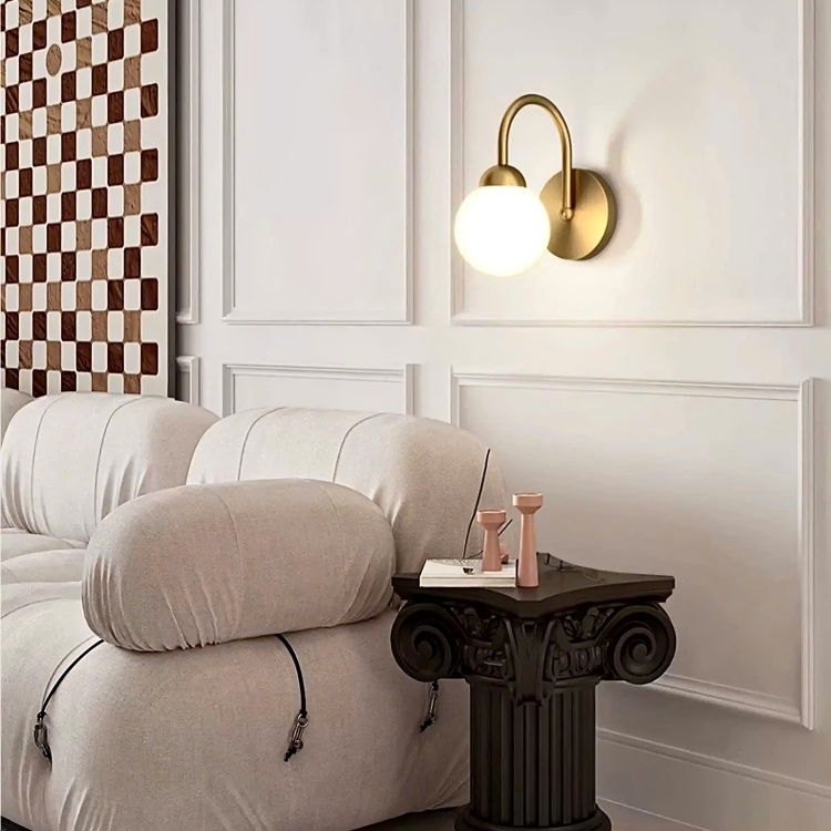 Đèn tường thủy tinh bằng đồng hình cầu kiểu Bắc Âu ZHM068 14
