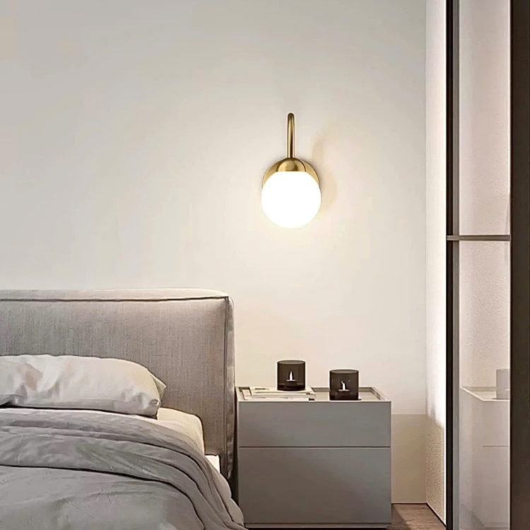 Đèn tường thủy tinh bằng đồng hình cầu kiểu Bắc Âu ZHM068 8