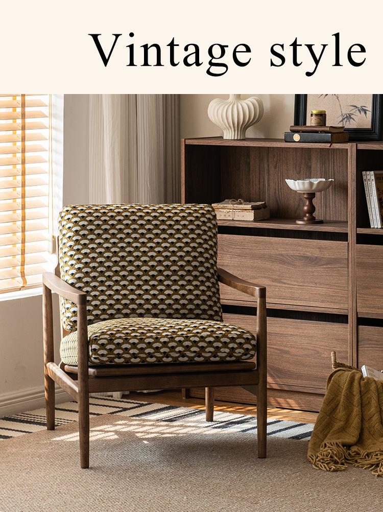 Ghế đọc sách khung gỗ tần bì phong cách Vintage SAB970 6