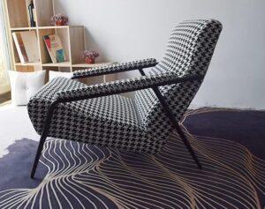 Ghế sofa đơn thép carbon bọc vải lanh Bắc Âu FAD6154 14