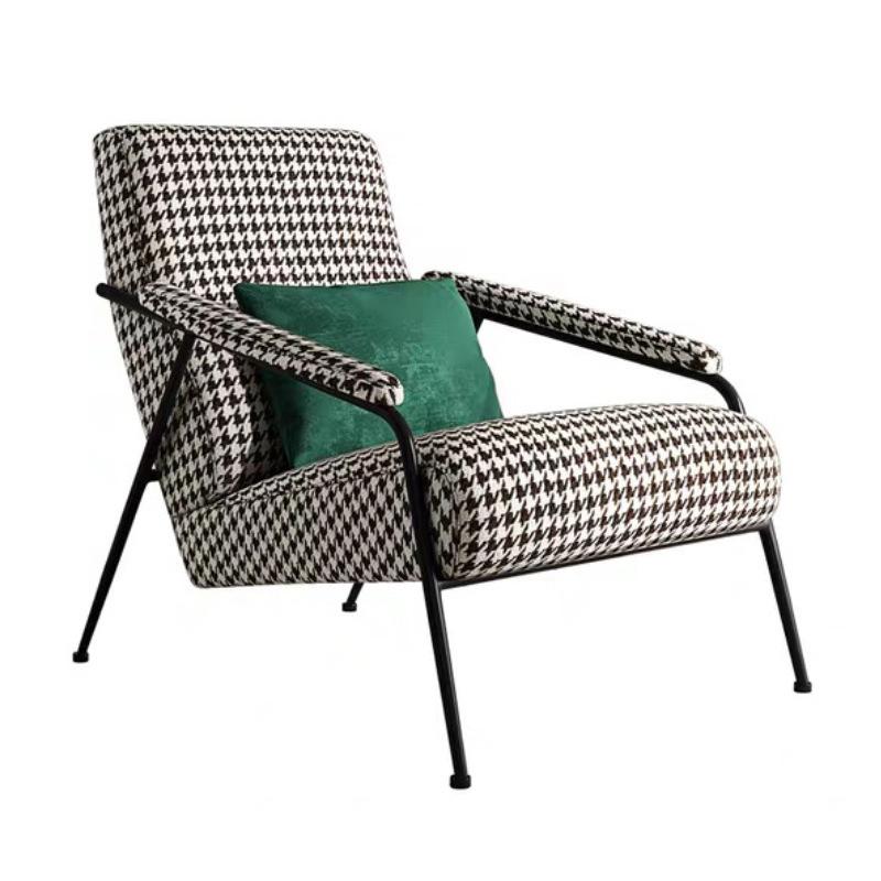 Ghế sofa đơn thép carbon bọc vải lanh Bắc Âu FAD6154 11