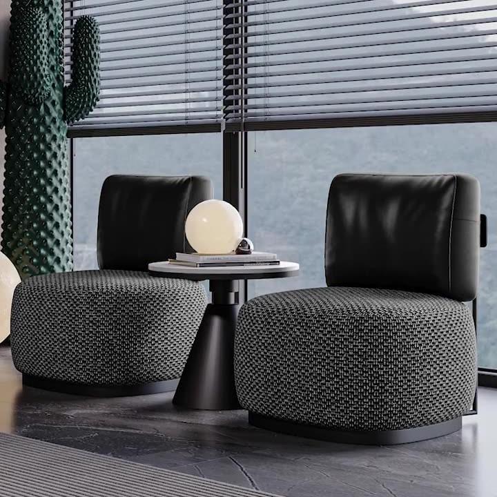 Ghế sofa đơn tựa lưng bọc da tối giản kiểu Bắc Âu SAB773 10