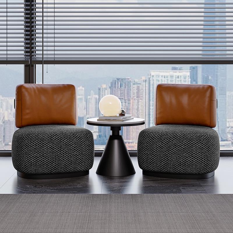 Ghế sofa đơn tựa lưng bọc da tối giản kiểu Bắc Âu SAB773 9