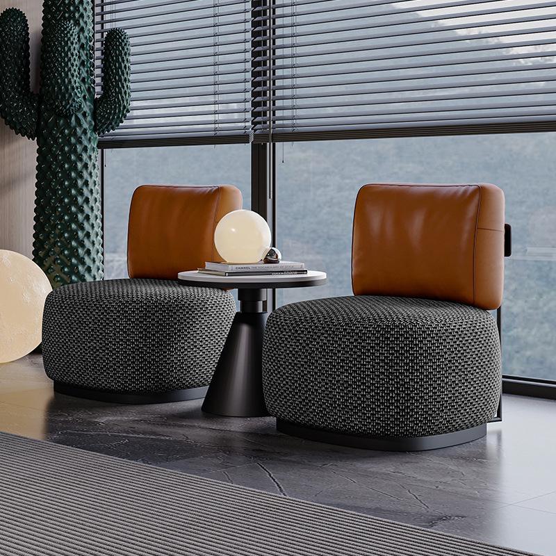 Ghế sofa đơn tựa lưng bọc da tối giản kiểu Bắc Âu SAB773 11