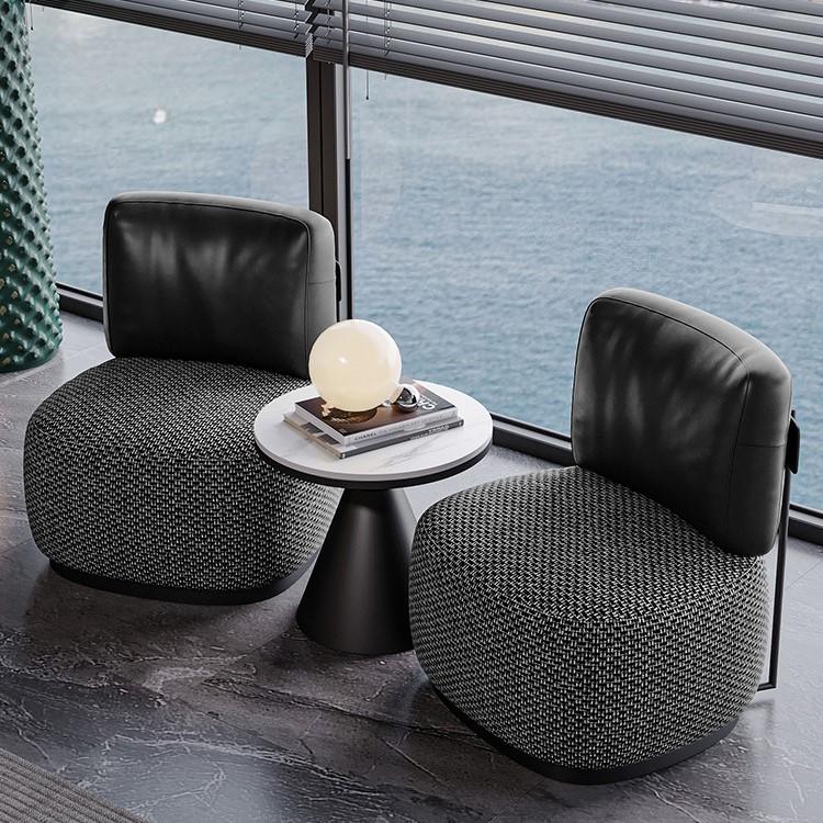 Ghế sofa đơn tựa lưng bọc da tối giản kiểu Bắc Âu SAB773 14