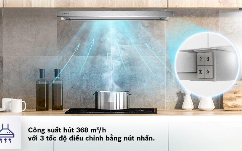 Máy hút mùi âm tủ 60cm màu bạc Bosch HMH.DFT63AC50