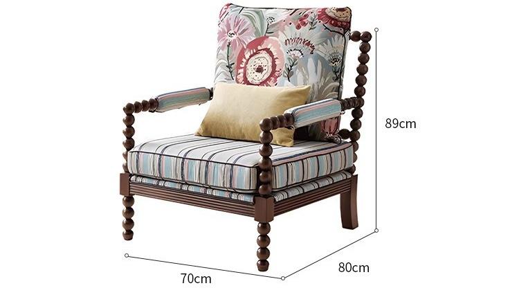 Sofa đơn gỗ óc chó cao cấp Vintage kiểu Mỹ SAB622 22