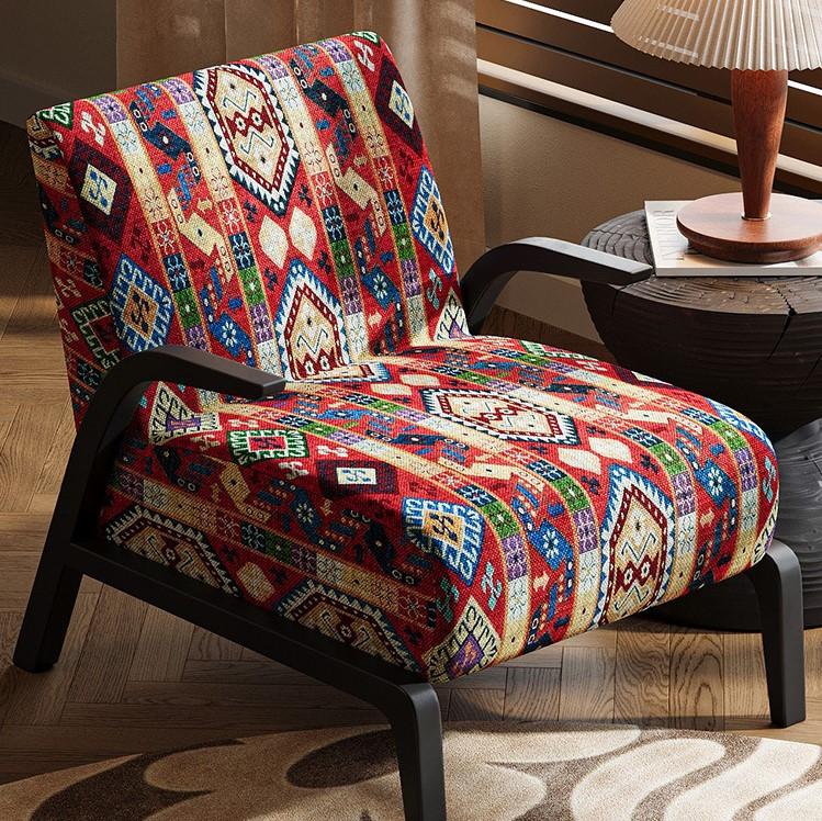 Sofa đơn vải Jacquard họa tiết thổ cẩm Wabi-Sabi SAB084 9