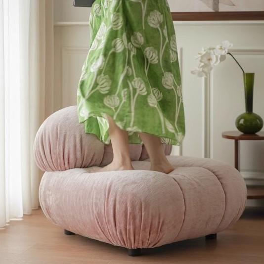 Sofa lười thư giãn vải nhung decor hình bông hoa FAD612 22