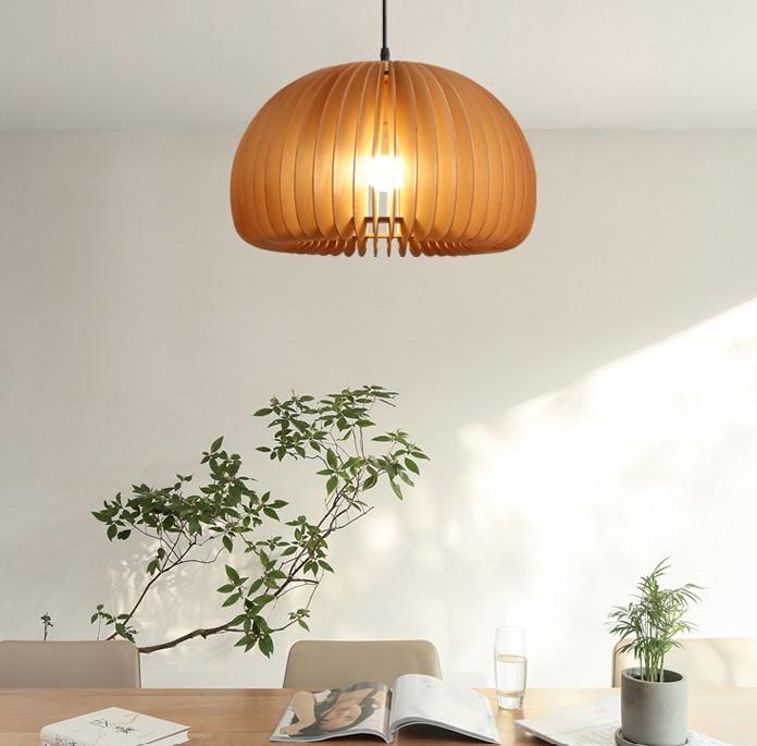 Đèn thả hình bí ngô bằng gỗ phong cách Bắc Âu DG688 4