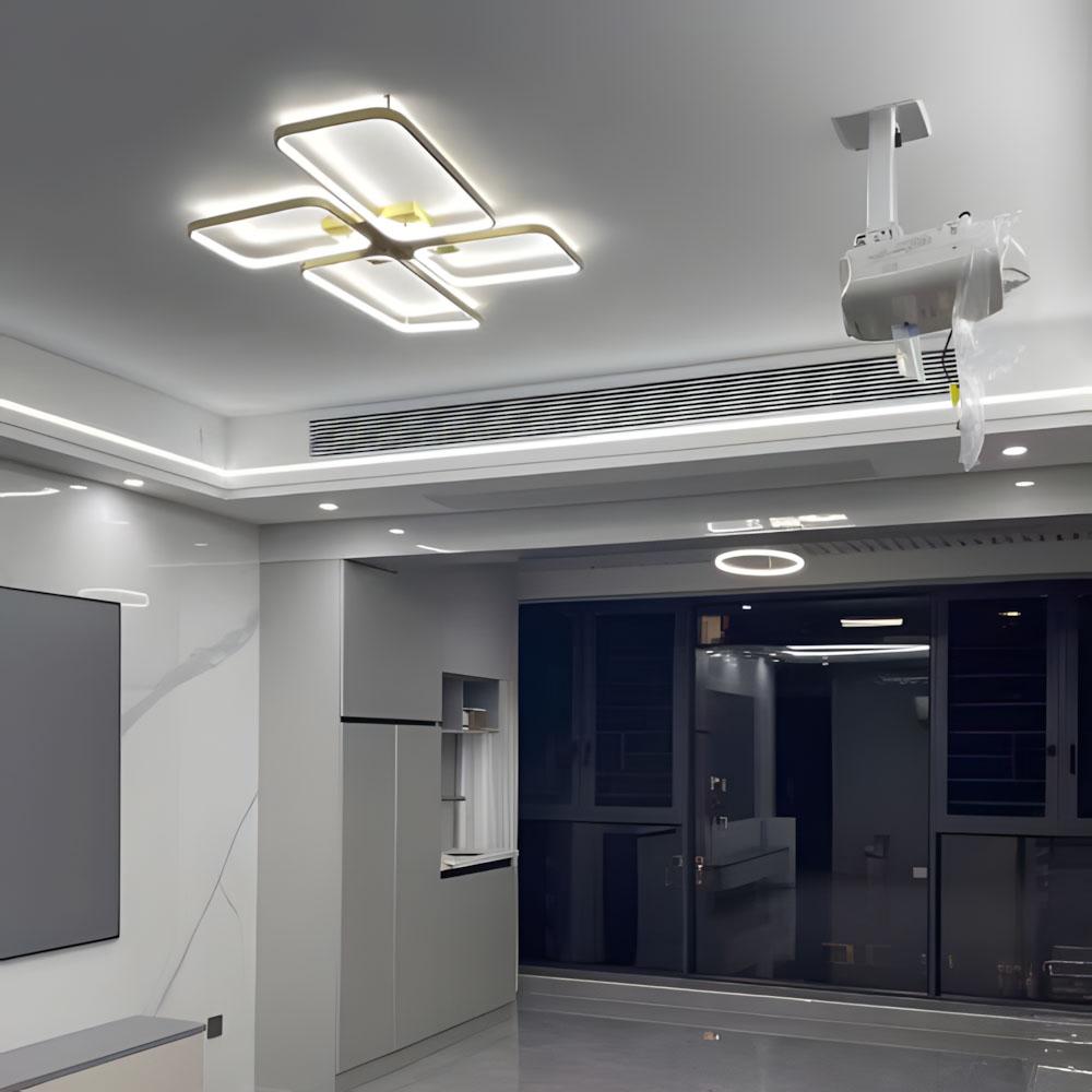 Đèn trần phòng khách đồng decor hình học sang trọng ZHM868 11