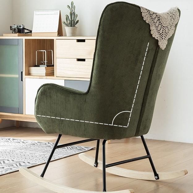 Ghế sofa bập bênh vải nhung kẻ sọc cổ điển kiểu Bắc Âu AH295 18
