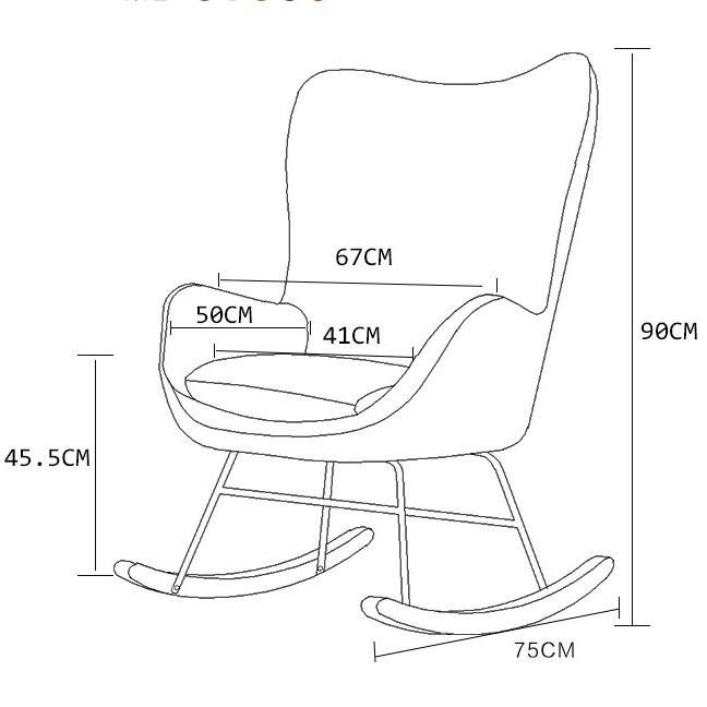 Ghế sofa bập bênh vải nhung kẻ sọc cổ điển kiểu Bắc Âu AH295 10