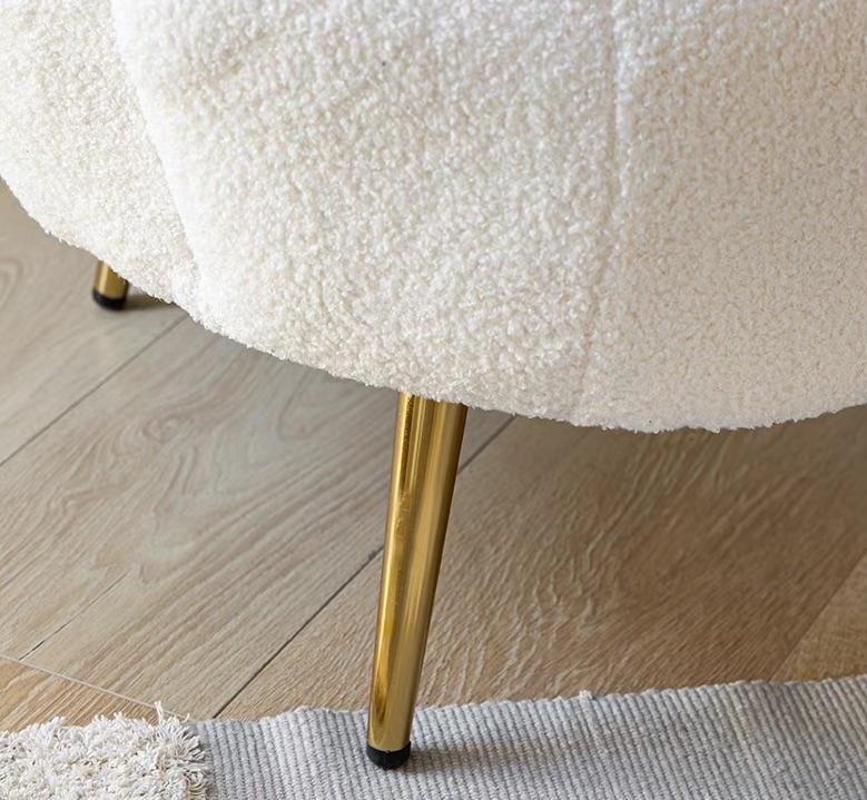 Ghế sofa đơn mạ titan bọc vải lông cừu sang trọng FAD6657 15