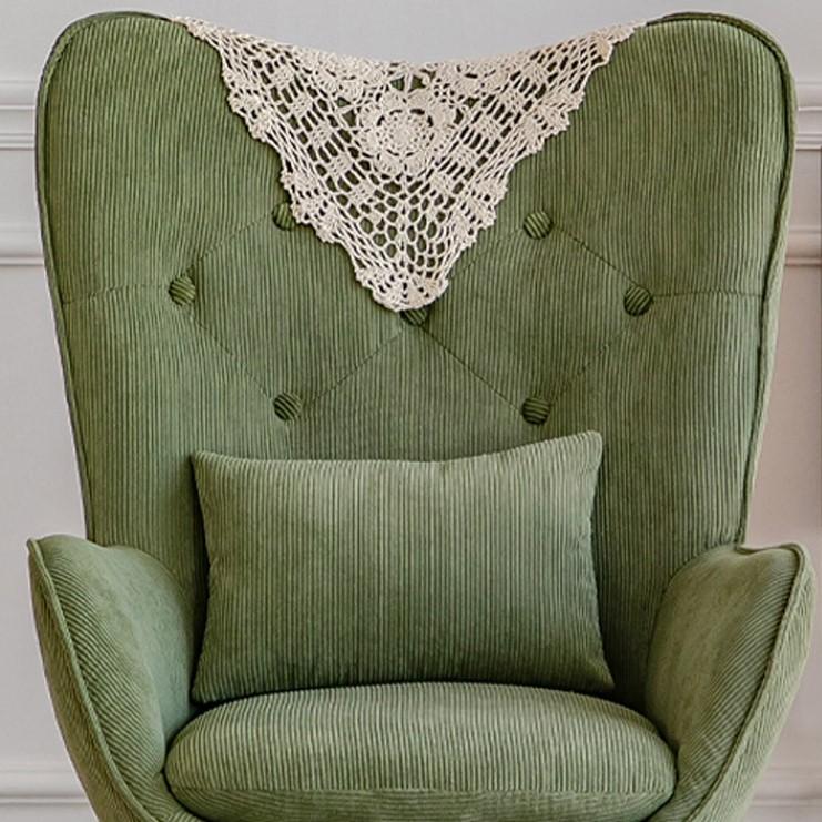 Ghế sofa đơn vải nhung kẻ sọc cổ điển kiểu Bắc Âu AH290 17