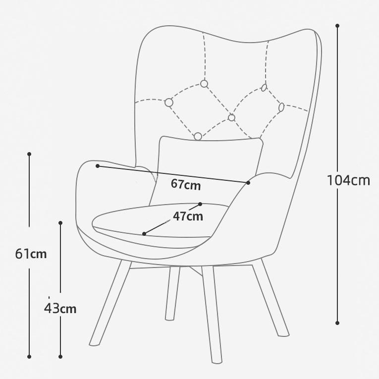 Ghế sofa đơn vải nhung kẻ sọc cổ điển kiểu Bắc Âu AH290 13